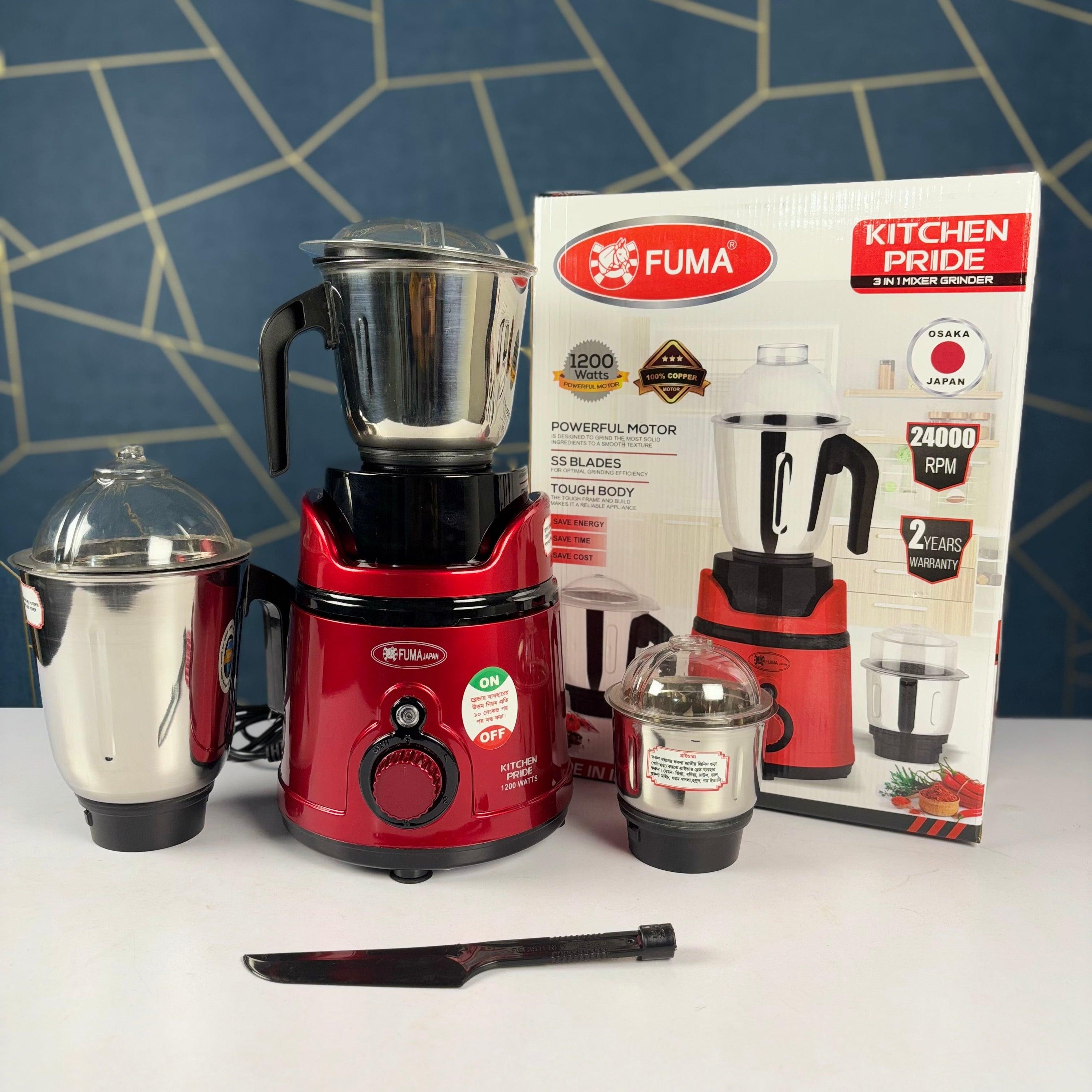 Fuma Pride Kitchen 3 In 1 Mixer Grinder 1200W