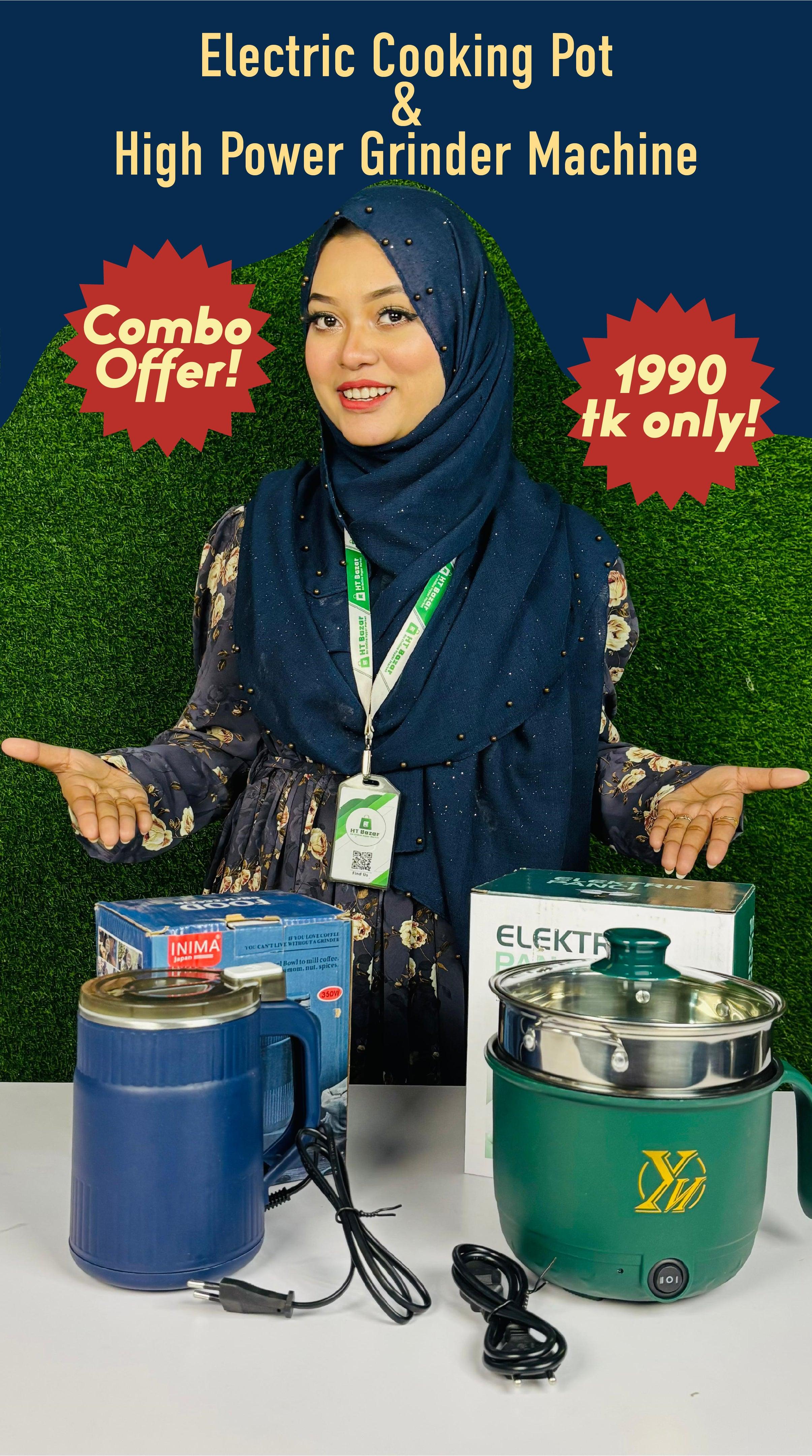 Electric Cooking Pot & High Power Grinder Machine Combo Offer – HT Bazar