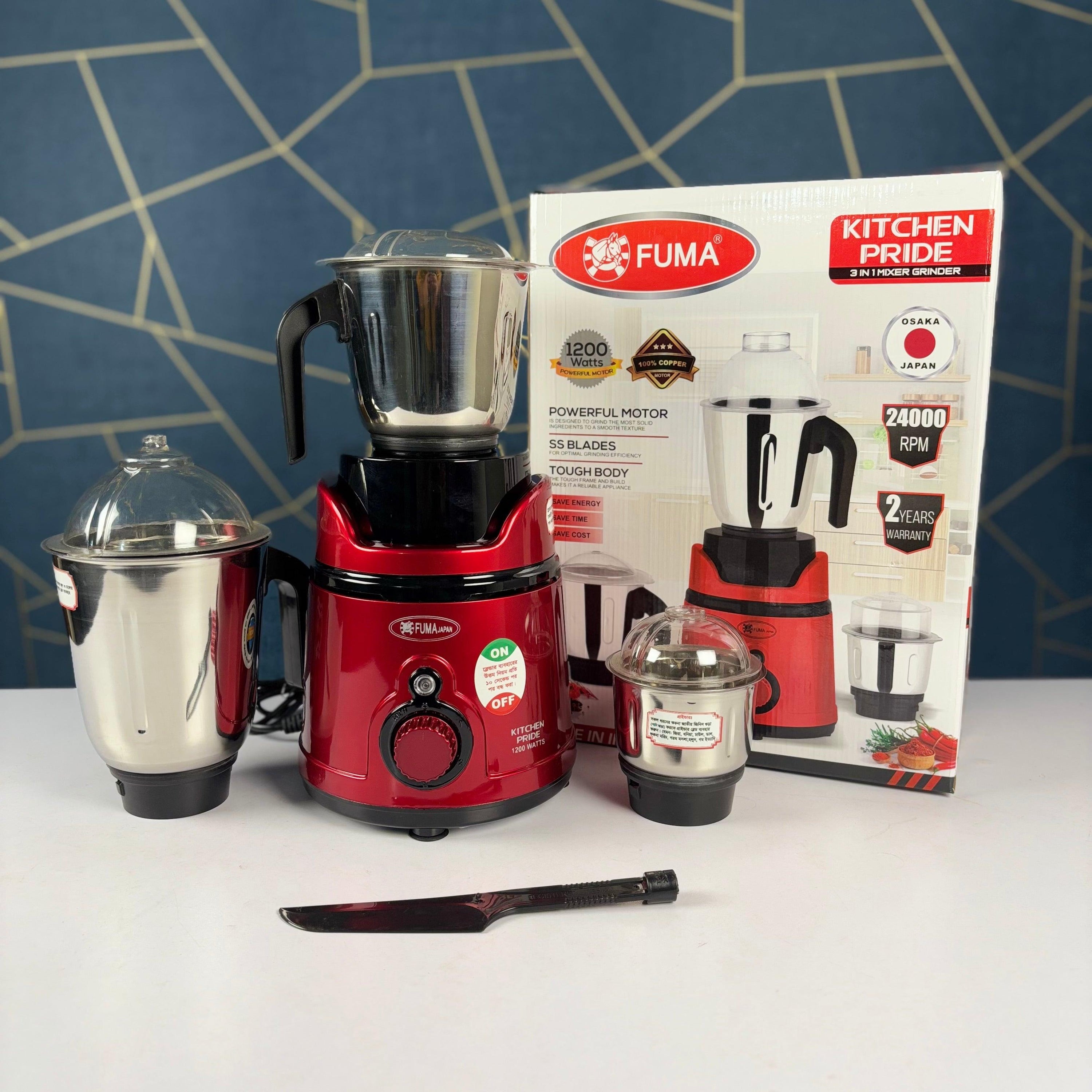 Fuma Pride Kitchen 3 In 1 Mixer Grinder 1200W