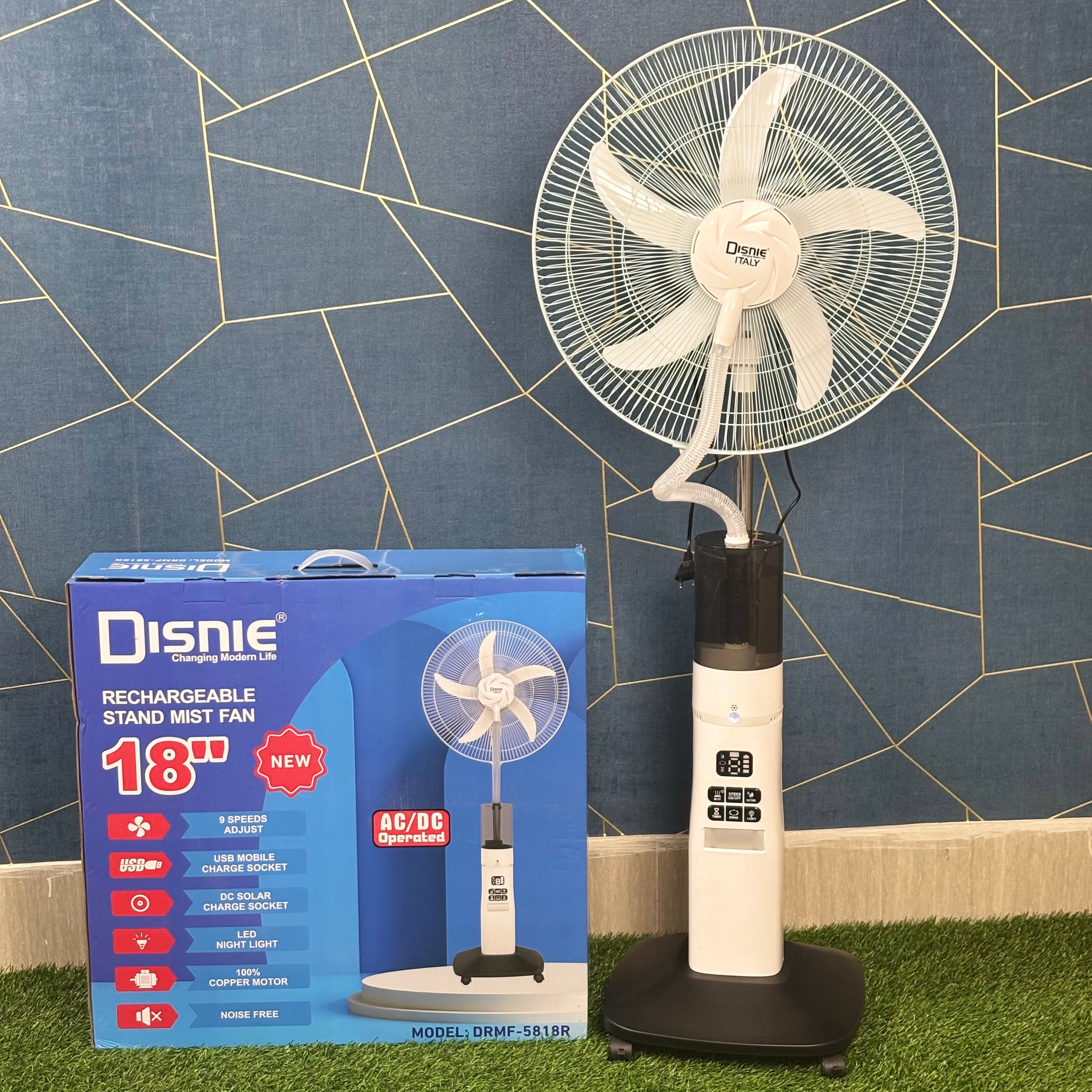 Disnie Rechargeable Stand Mist Fan DRMF-5818R