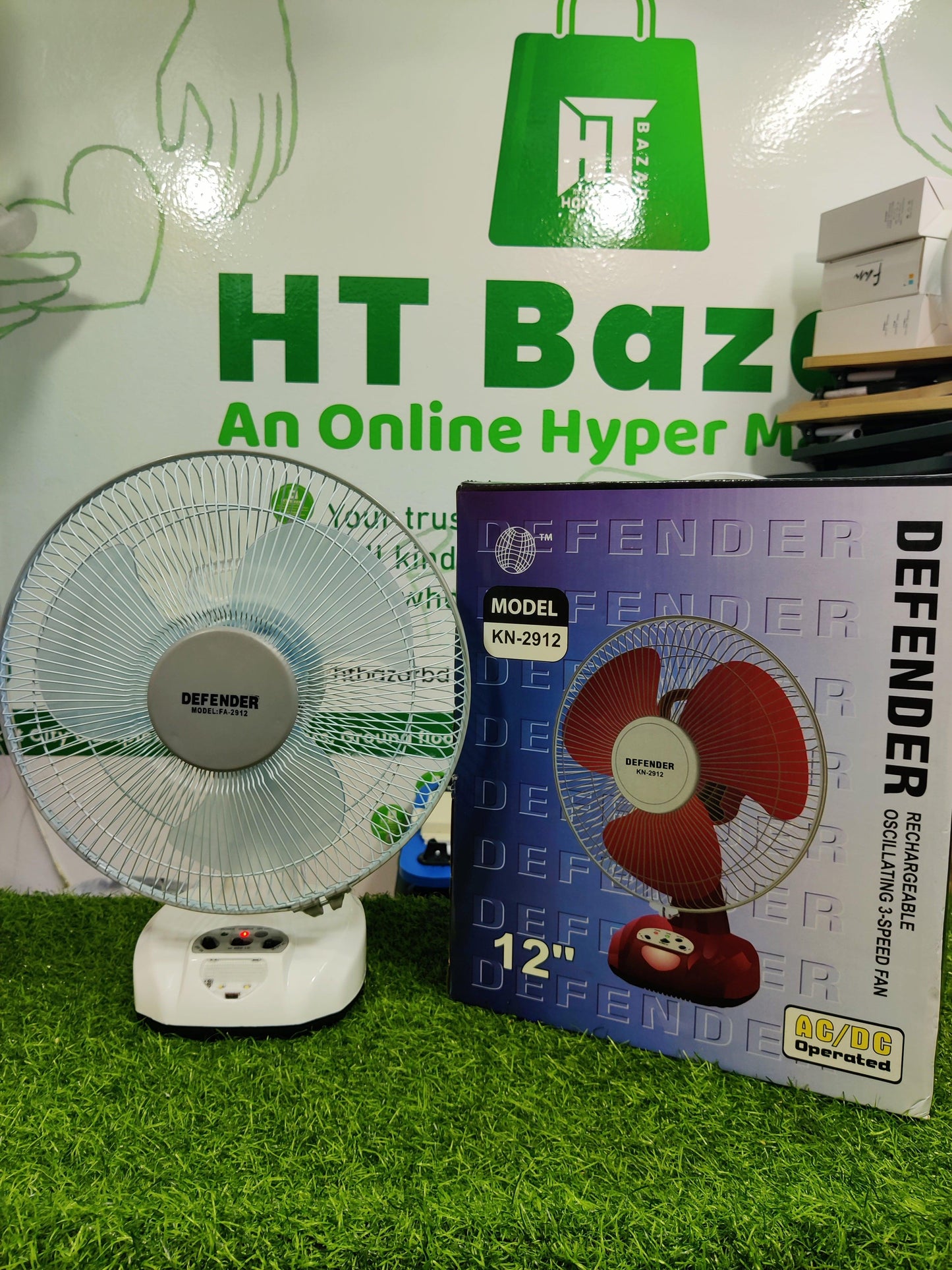 Deffender 12" Rechargeble Fan - HT Bazar