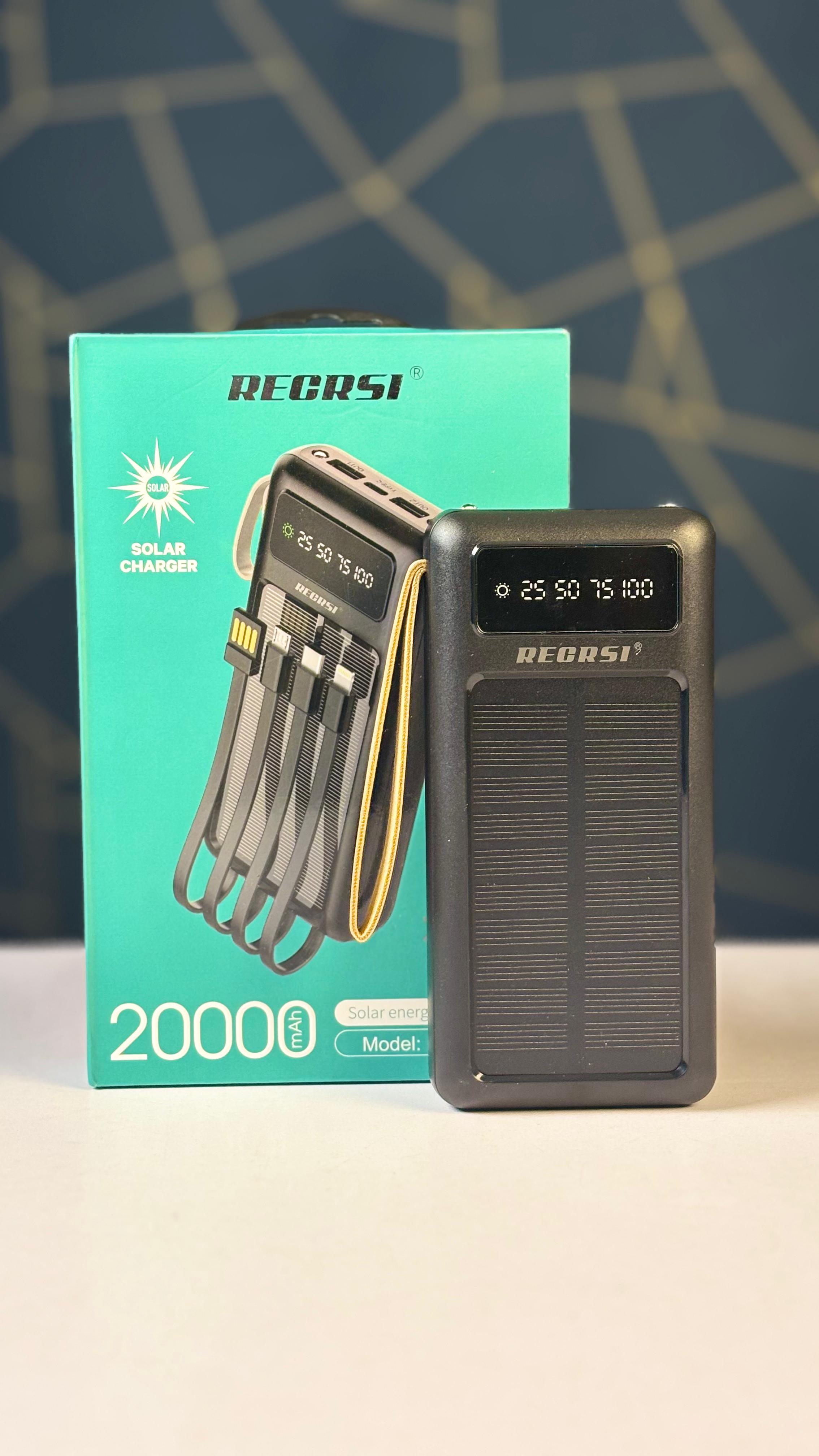 RECRSI RE-PB205 Solar Power Bank – 20000mAh