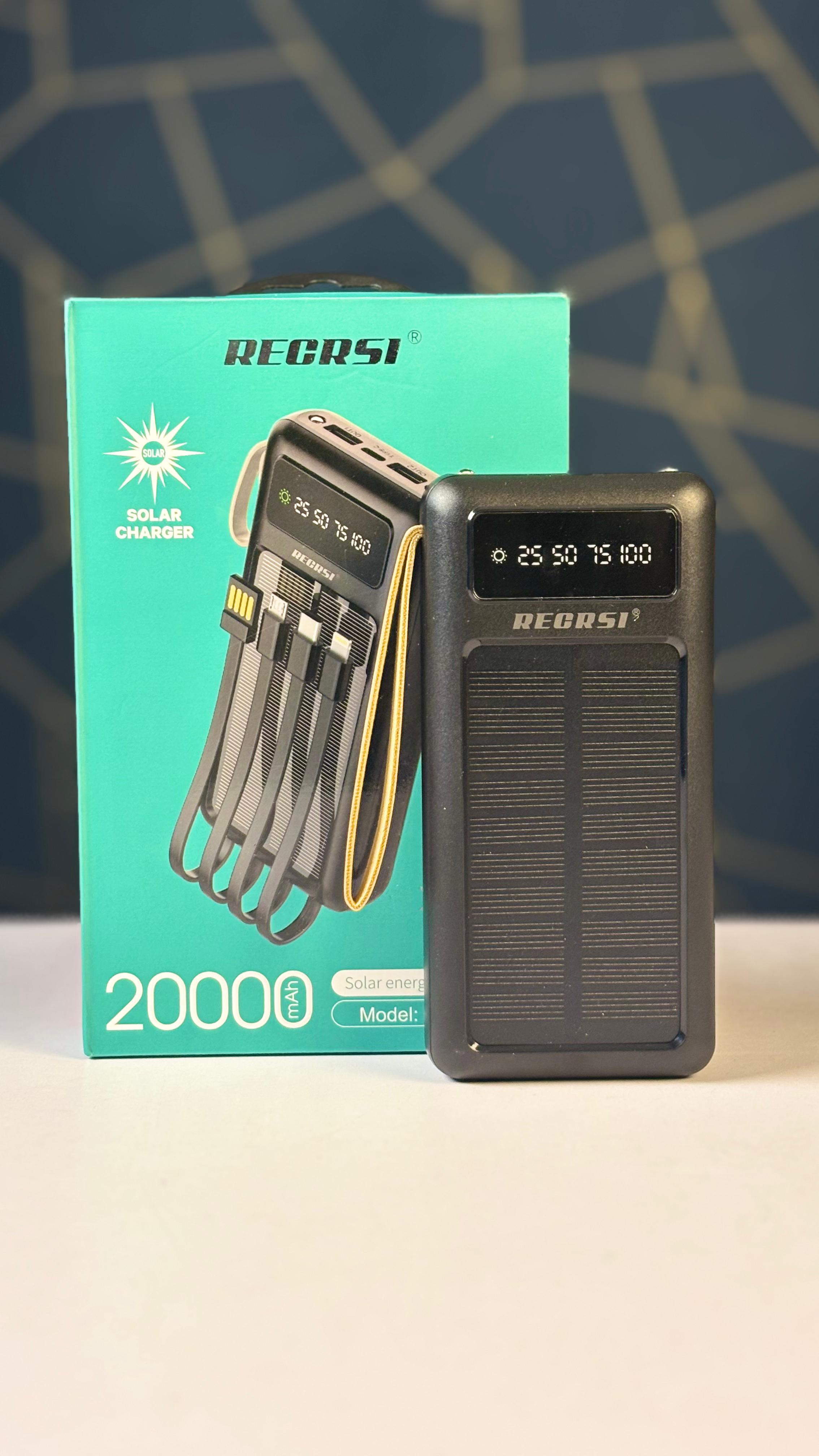 RECRSI RE-PB205 Solar Power Bank – 20000mAh