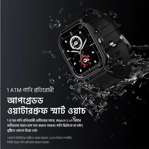 oraimo Watch 5 – 2.01" HD Display Bluetooth Call 1ATM Waterproof Health Tracker OSW-805