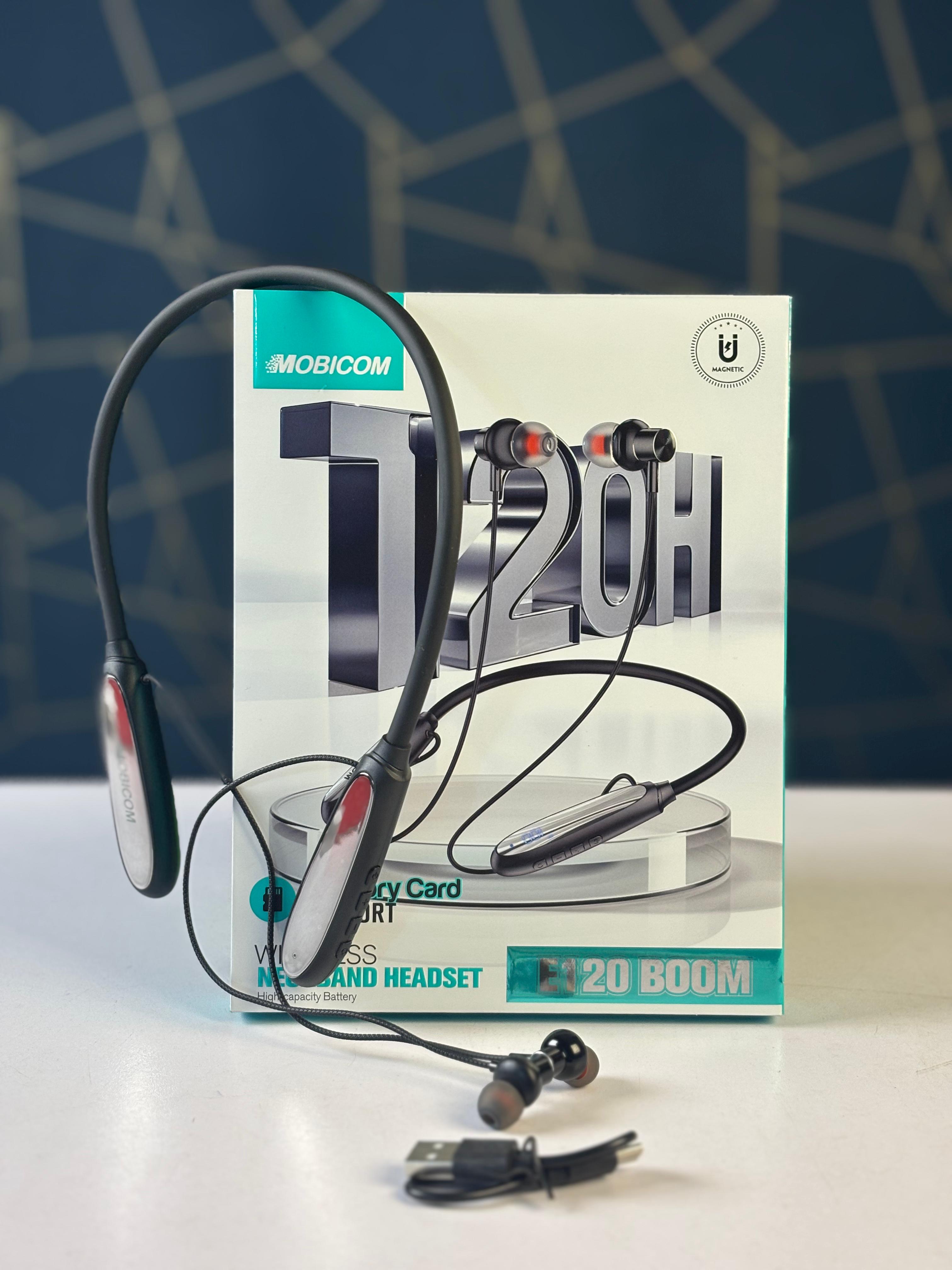 🎧 MOBICOM E120 BOOM Wireless Neckband 🔋 ১২০ ঘণ্টা চার্জিং ব্যাকআপ!