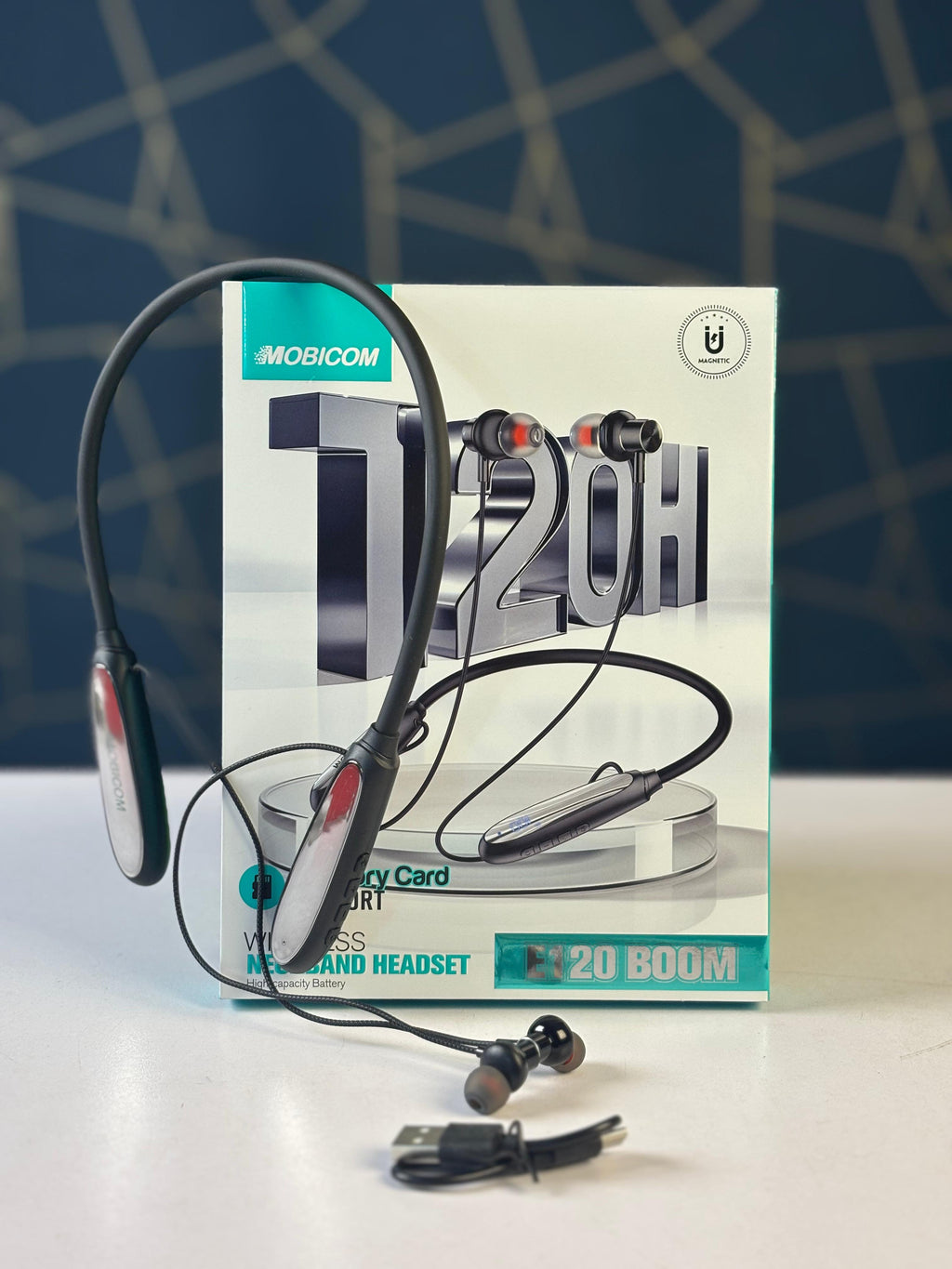 🎧 MOBICOM E120 BOOM Wireless Neckband 🔋 ১২০ ঘণ্টা চার্জিং ব্যাকআপ!