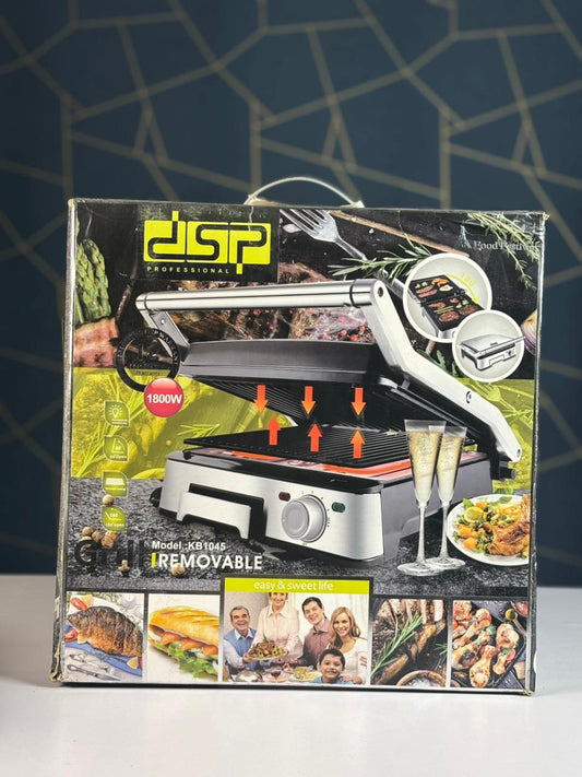 DSP KB1045 Electric BBQ Grill – 1800W 3-in-1 Removable Plate Grill & Sandwich Maker