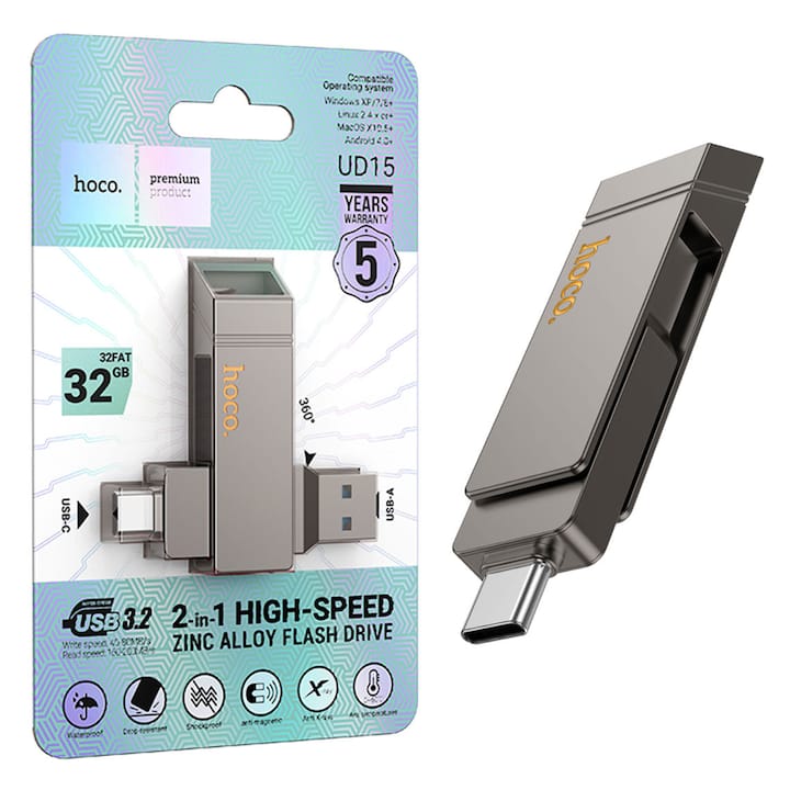 Hoco UD15 Dual USB Flash Drive 32GB