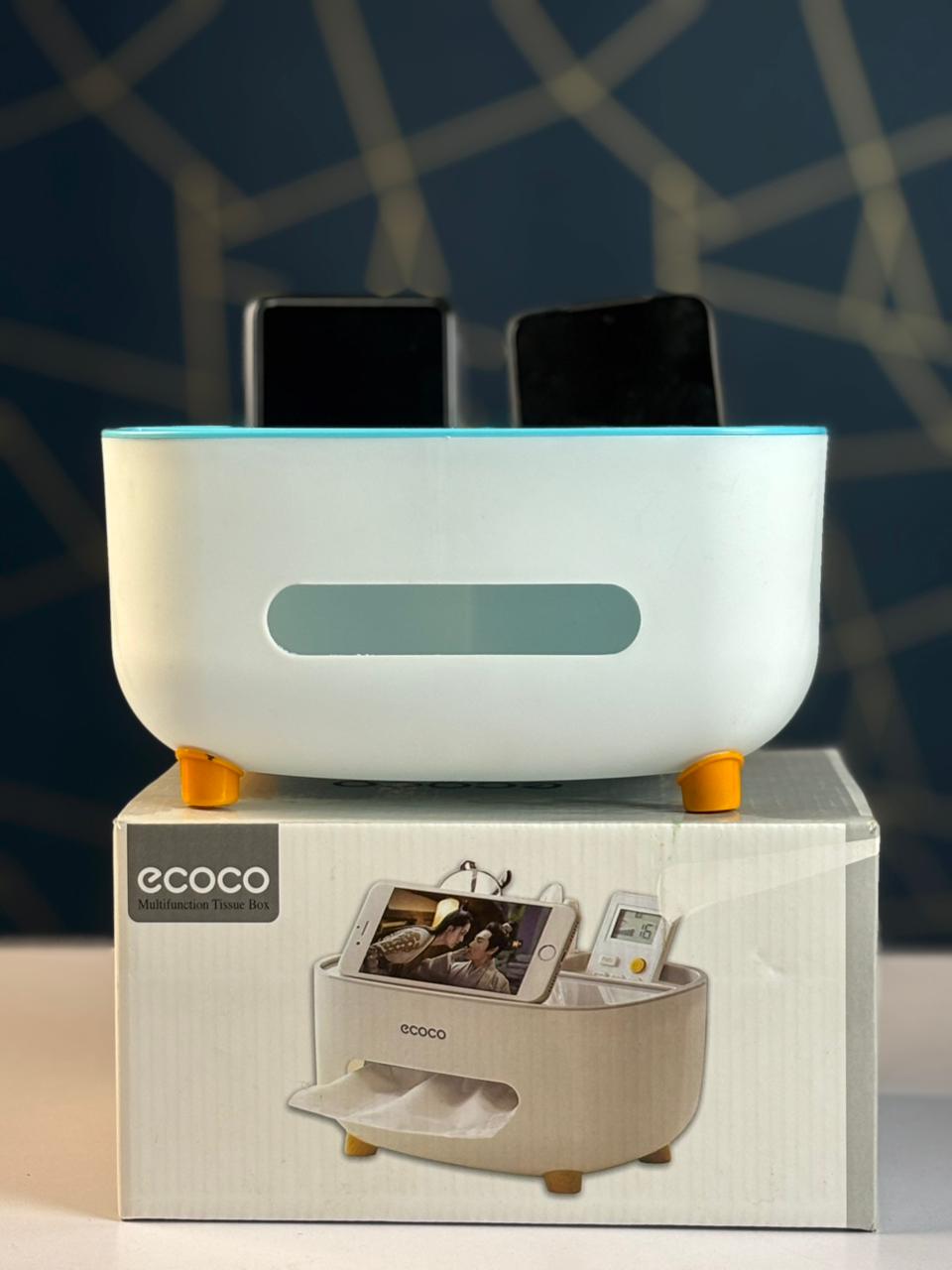 ECOCO Desktop Tissue Box Organizer –Multi-Purpose Storage Holder