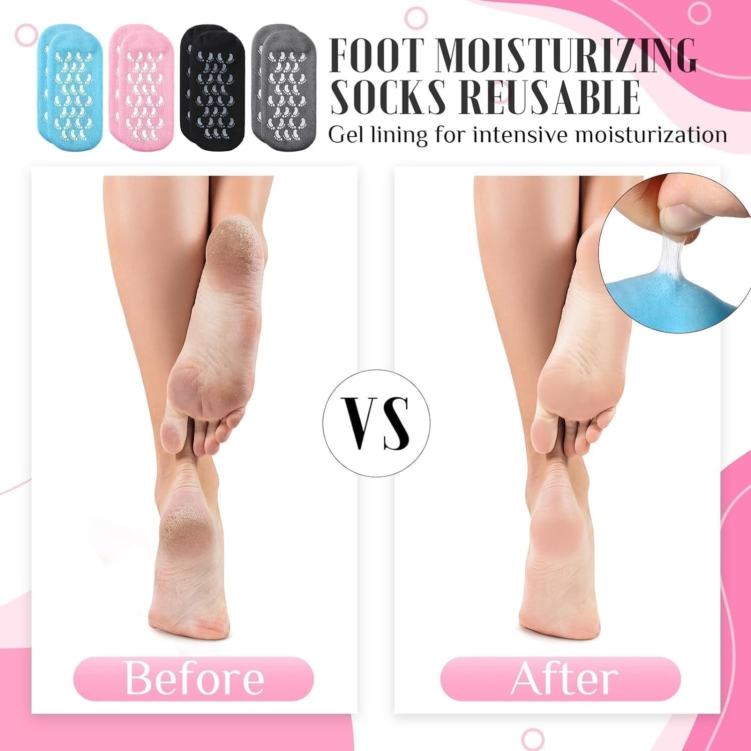 Silicon Moisturizing Gel Socks