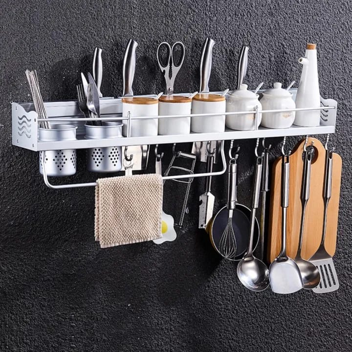 Kitchen Accessories Wall Mounted Aluminum Rack