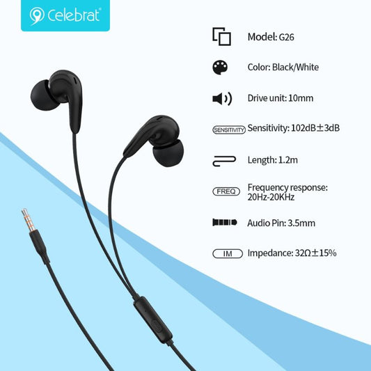 Celebrat G26 Stereo Earphone