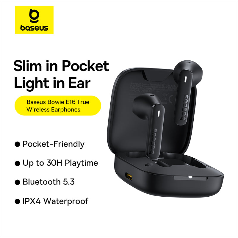 Baseus TWS E16 True Wireless Earphones IPX4 Waterproof