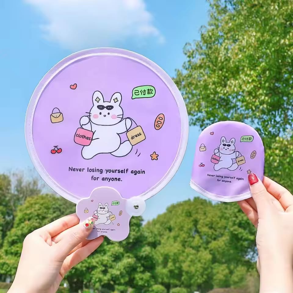 Japanese Style Collapsible Flying Disk cum Portable Folding Fan