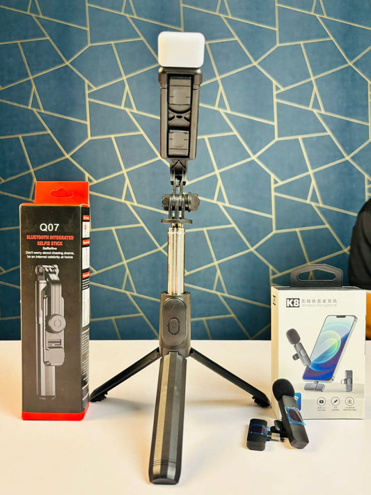 2 Pcs Content Creation Combo (Tripod + K8 Microphone)