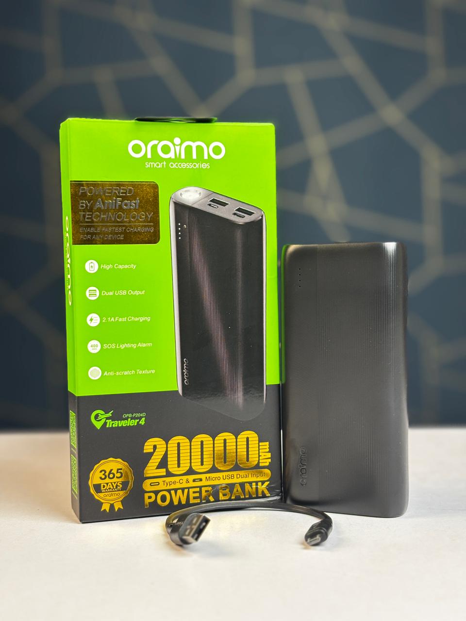 Oraimo Traveler 4 OPVP420 Power Bank 20000 mAh