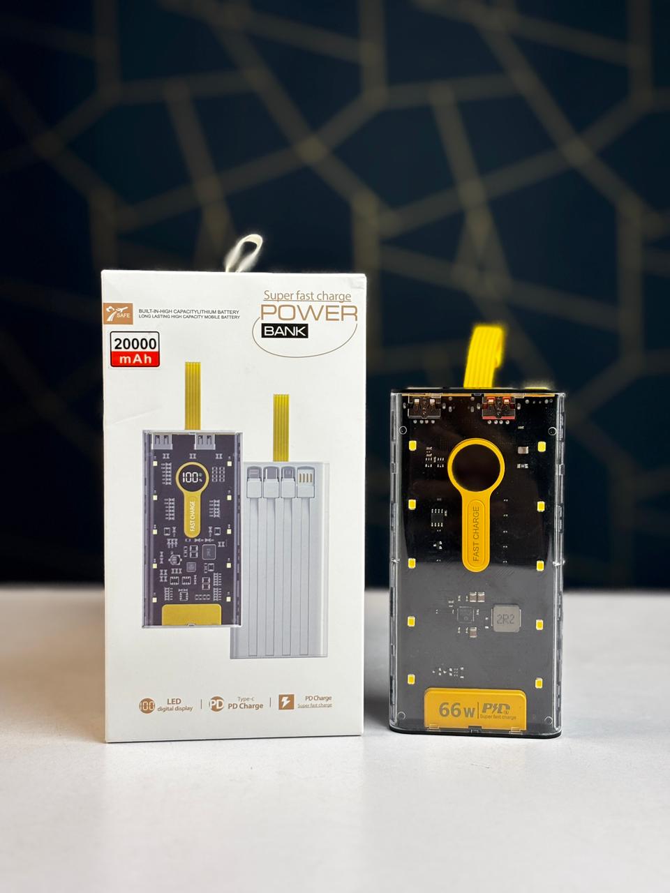 Transparent Power Bank 20000 mAh