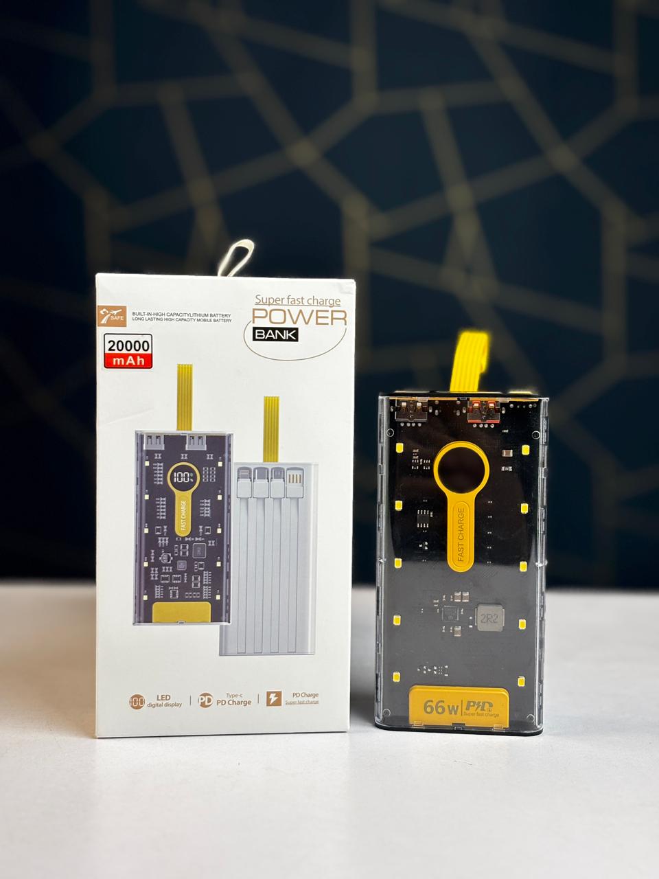 Transparent Power Bank 20000 mAh