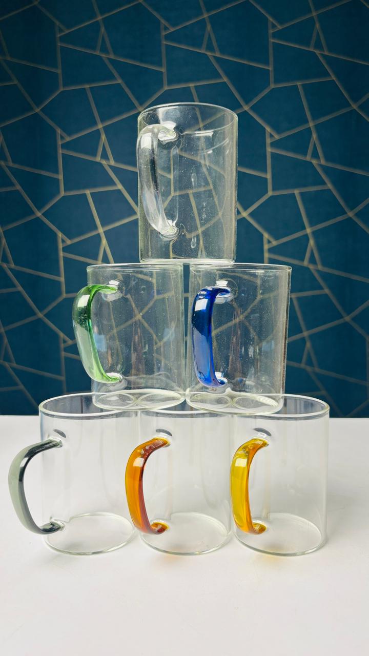 Heat-Resistant Borosilicate Glass Coffee Mug Set