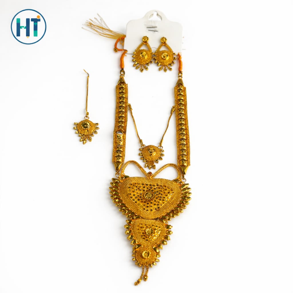 Setting Gold Semi Bridal Jewelry Set