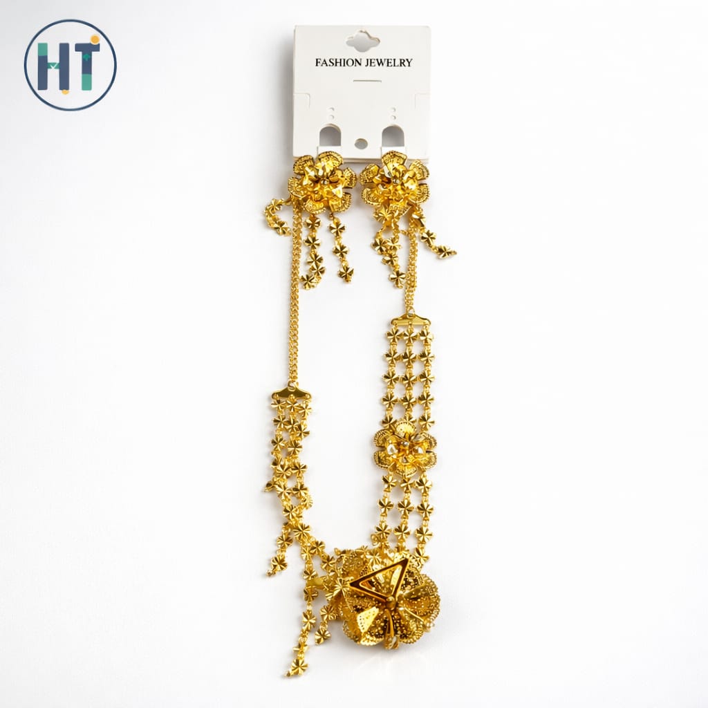 Dubai Design Gold Inspired Setting Gold Sita Haar Set