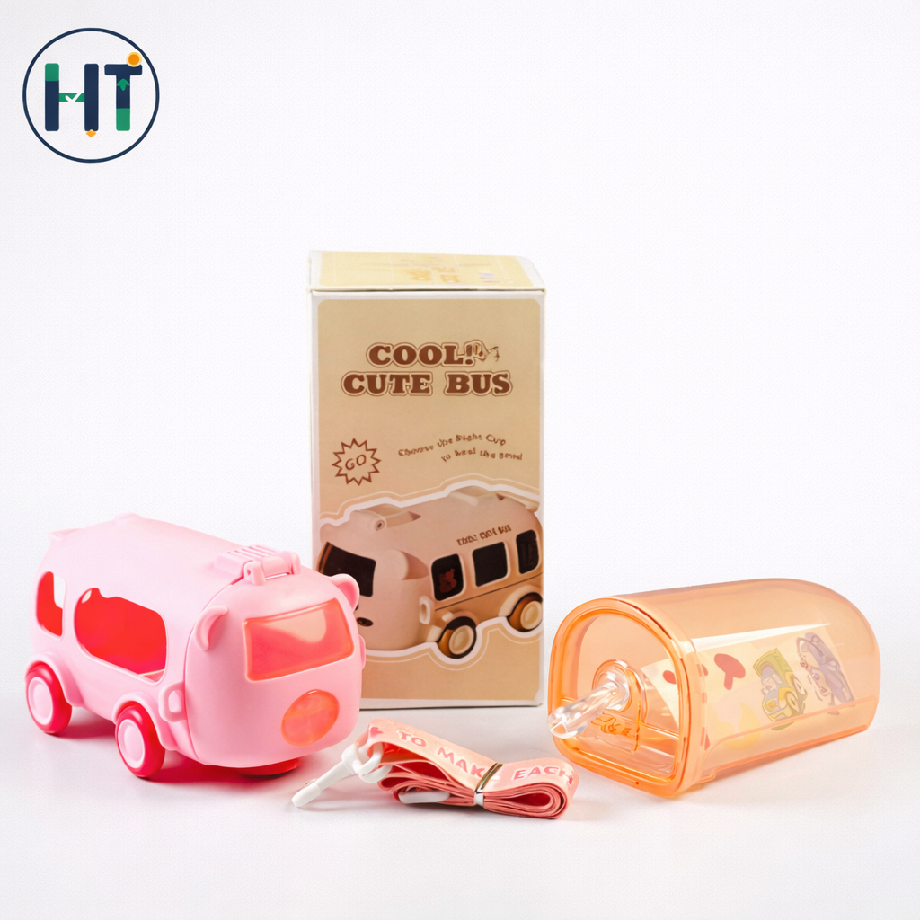 500ml Cute Bear Portable Water Bottle With Shoulder Strap