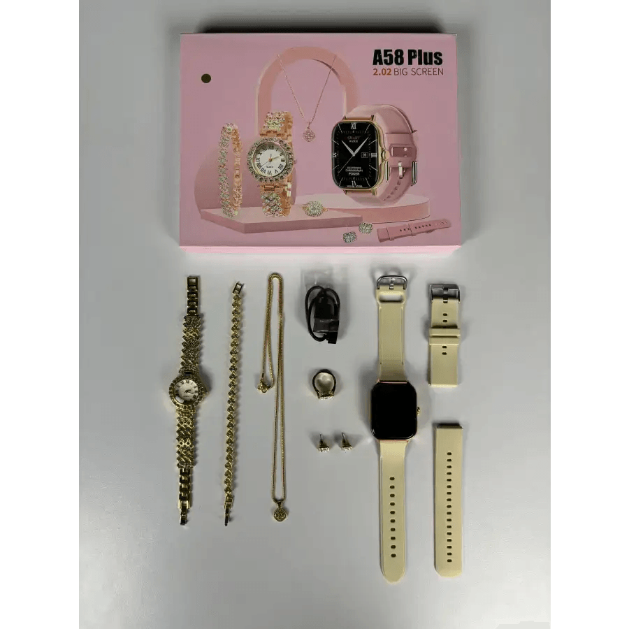 A58 Smartwatch & Jewellery Set - HT Bazar