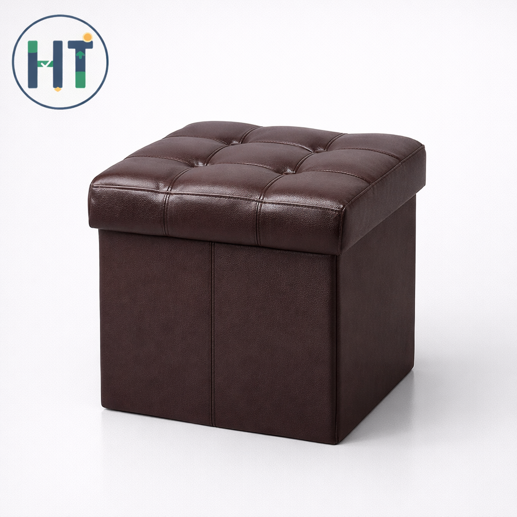 Square Shape PU Leather Rest Stool 13"13"13" -