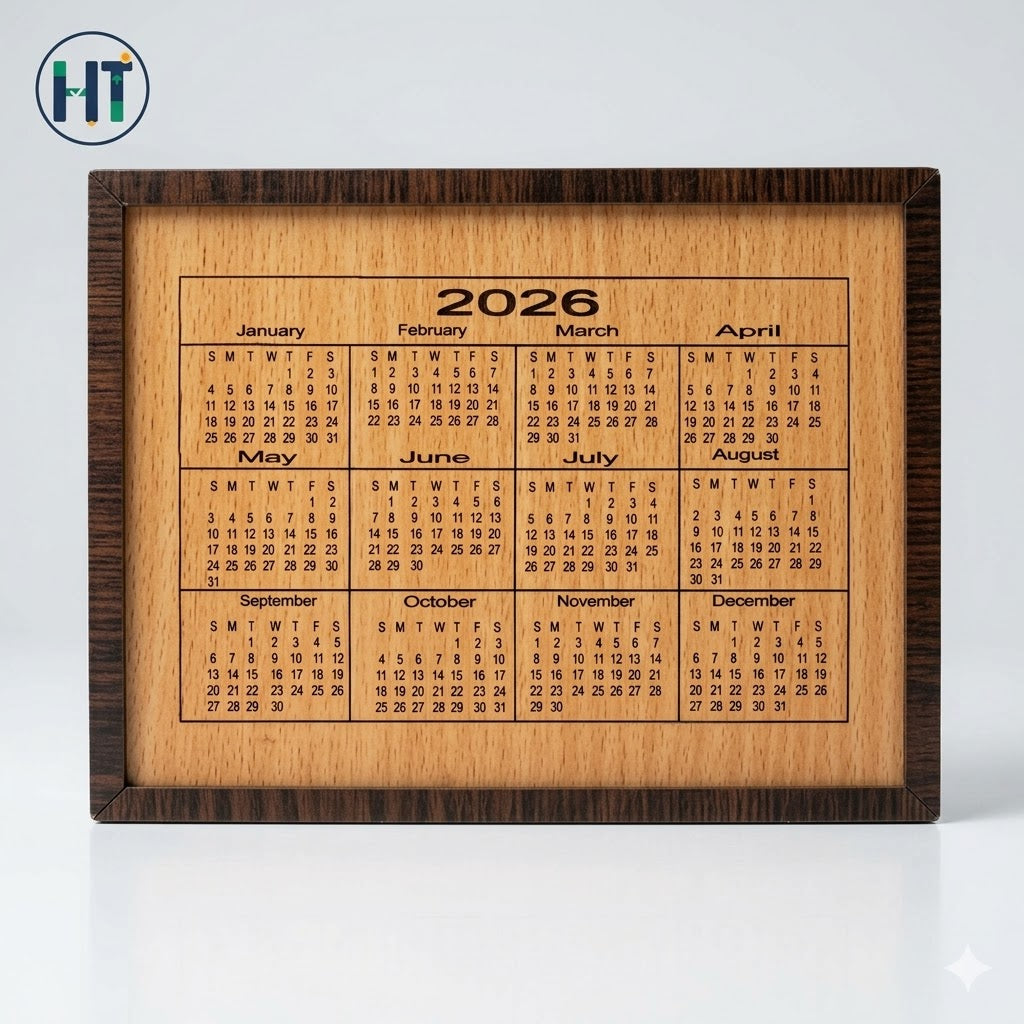 Wooden Money Saving Box with  Calendar & 1 Lakh Taka Target