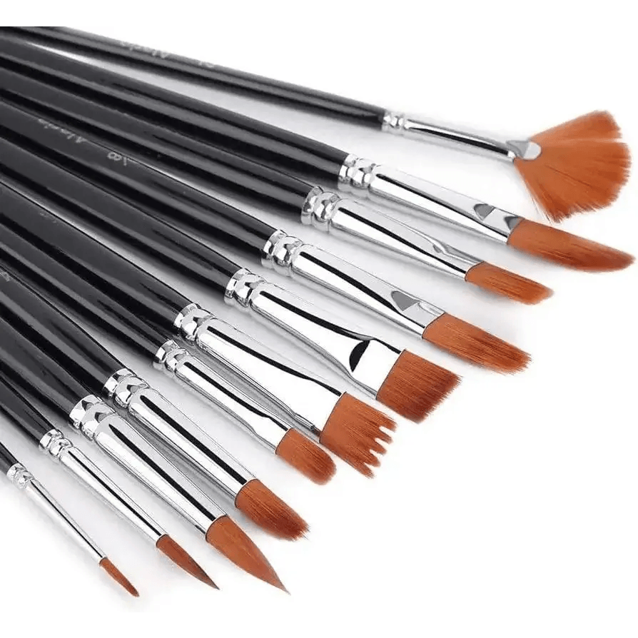 Artist Paint Brush Set Of 12 Pcs - HT Bazar