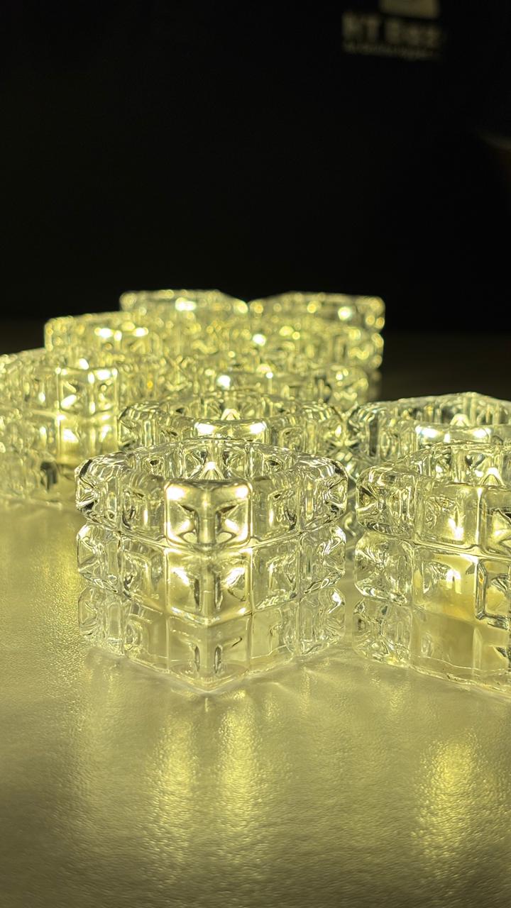 Crystal Cube LED Candle Tealight 99Tk/Pcs