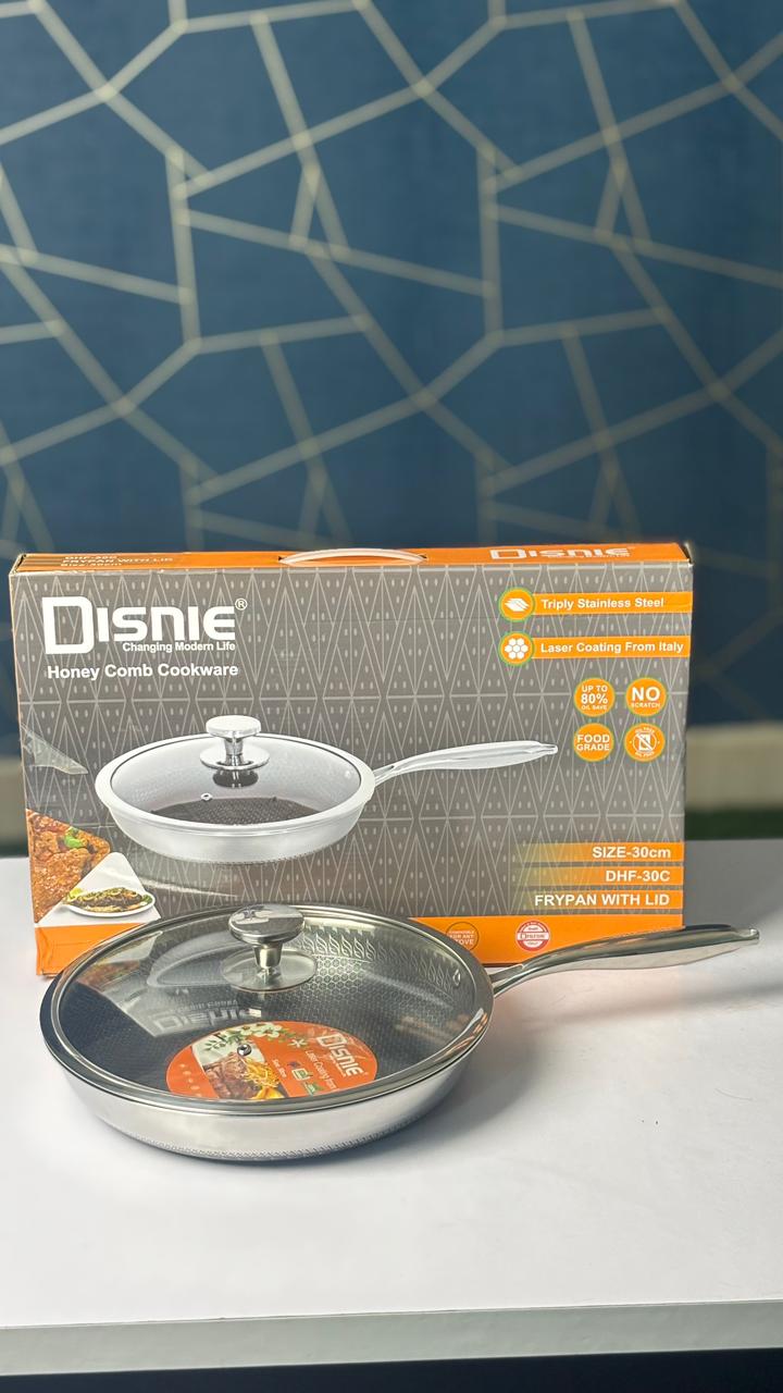 Disnie 30 cm SUS 316 Honeycomb Frypan With Lid