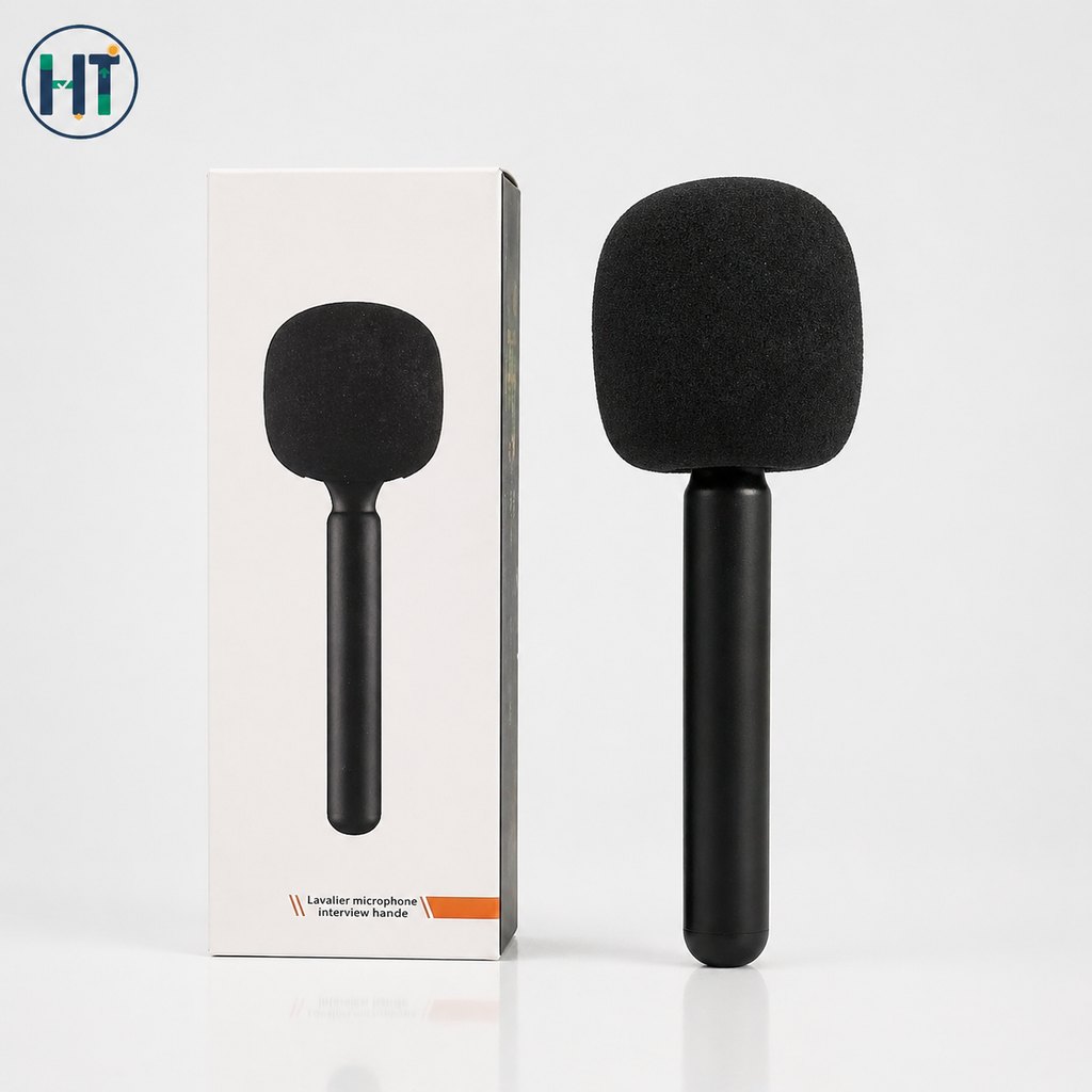 Lavalier Microphone Interview Handle – Wireless Handheld Adapter with Windshield