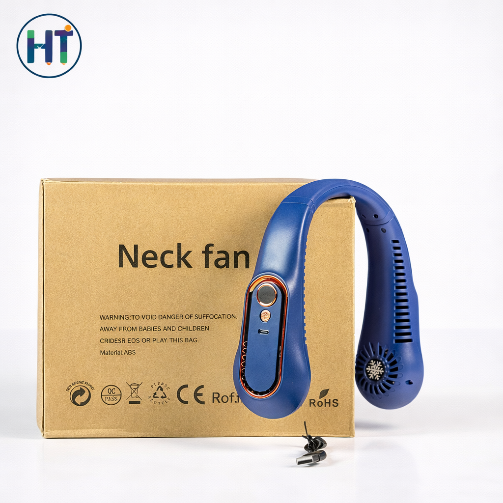 Portable Rechargeable Neck Fan – Hands-Free Wearable Cooling Fan (ABS Material)