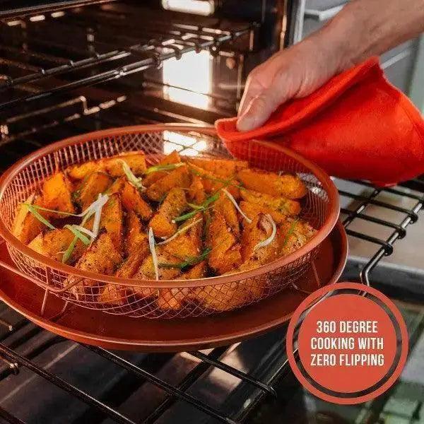 Copper Crisper Tray, Deluxe Air Fry In Your Oven, 2-Piece Set - HT Bazar