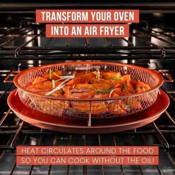 Copper Crisper Tray, Deluxe Air Fry In Your Oven, 2-Piece Set - HT Bazar