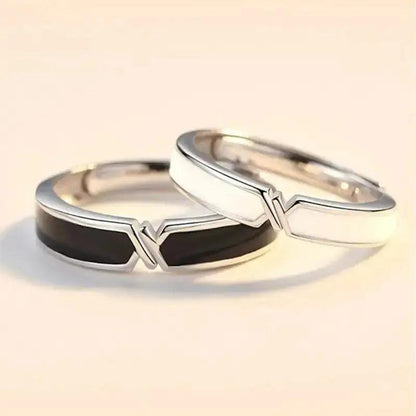 Couple Black & white ring - HT Bazar