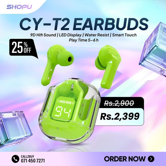 CY-T2 Crystal Earbuds Features - HT Bazar