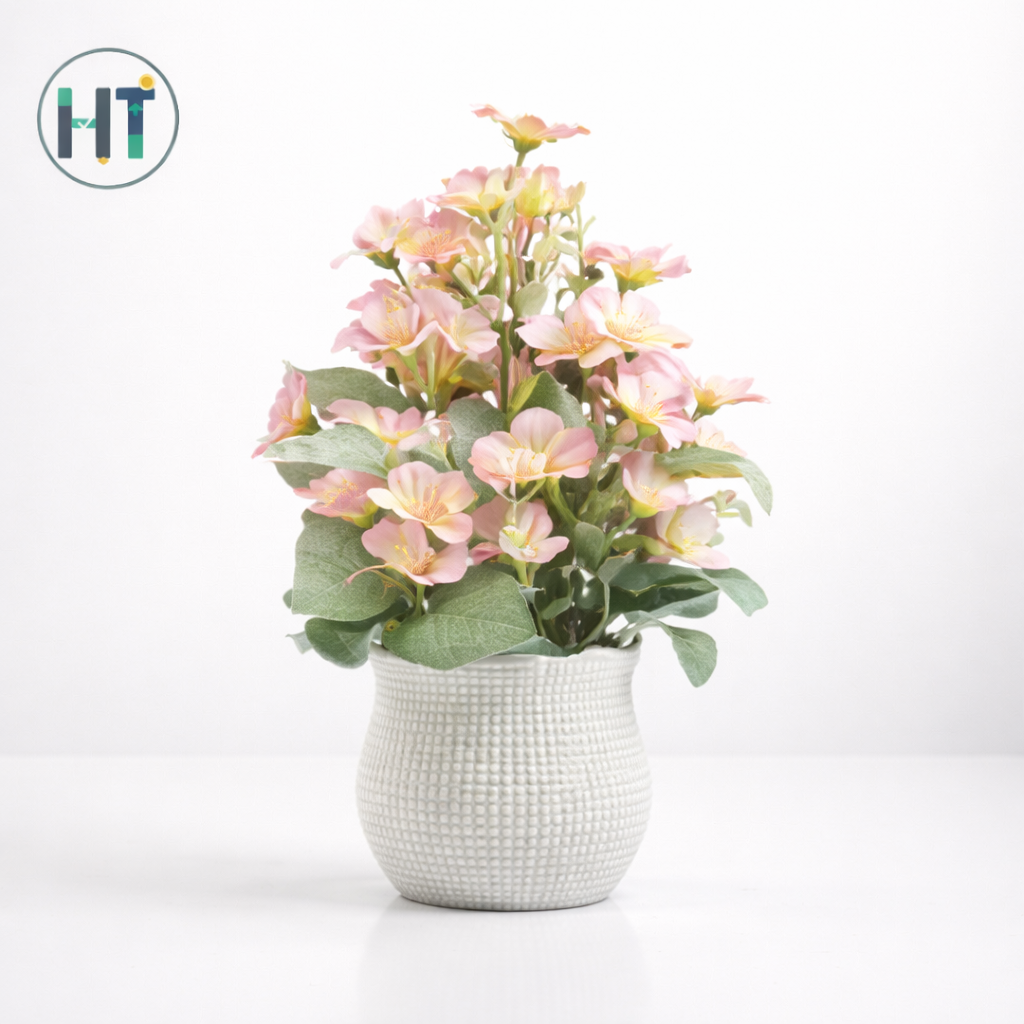 Artificial Pink Flower Pot