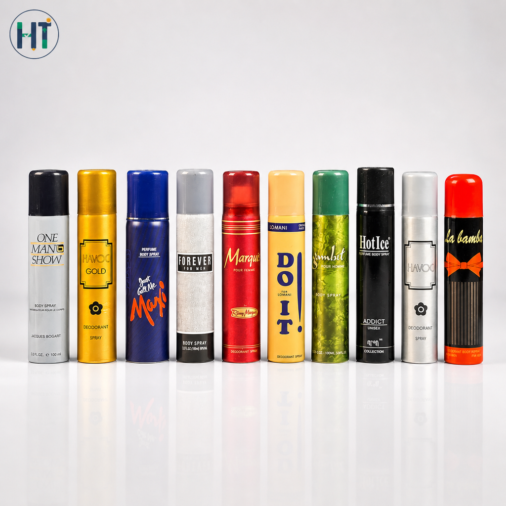 10 Pcs Premium Body Spray & Deodorant Combo Pack (Mixed Brands Collection)