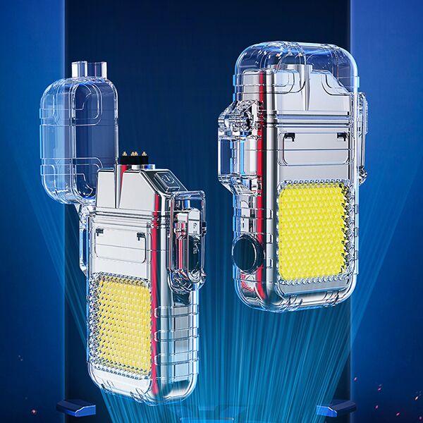 Dual Arc Lighter with LED Flashlight 2 in 1 Plasma Lighter USB Rechargeable Lighter - HT Bazar
