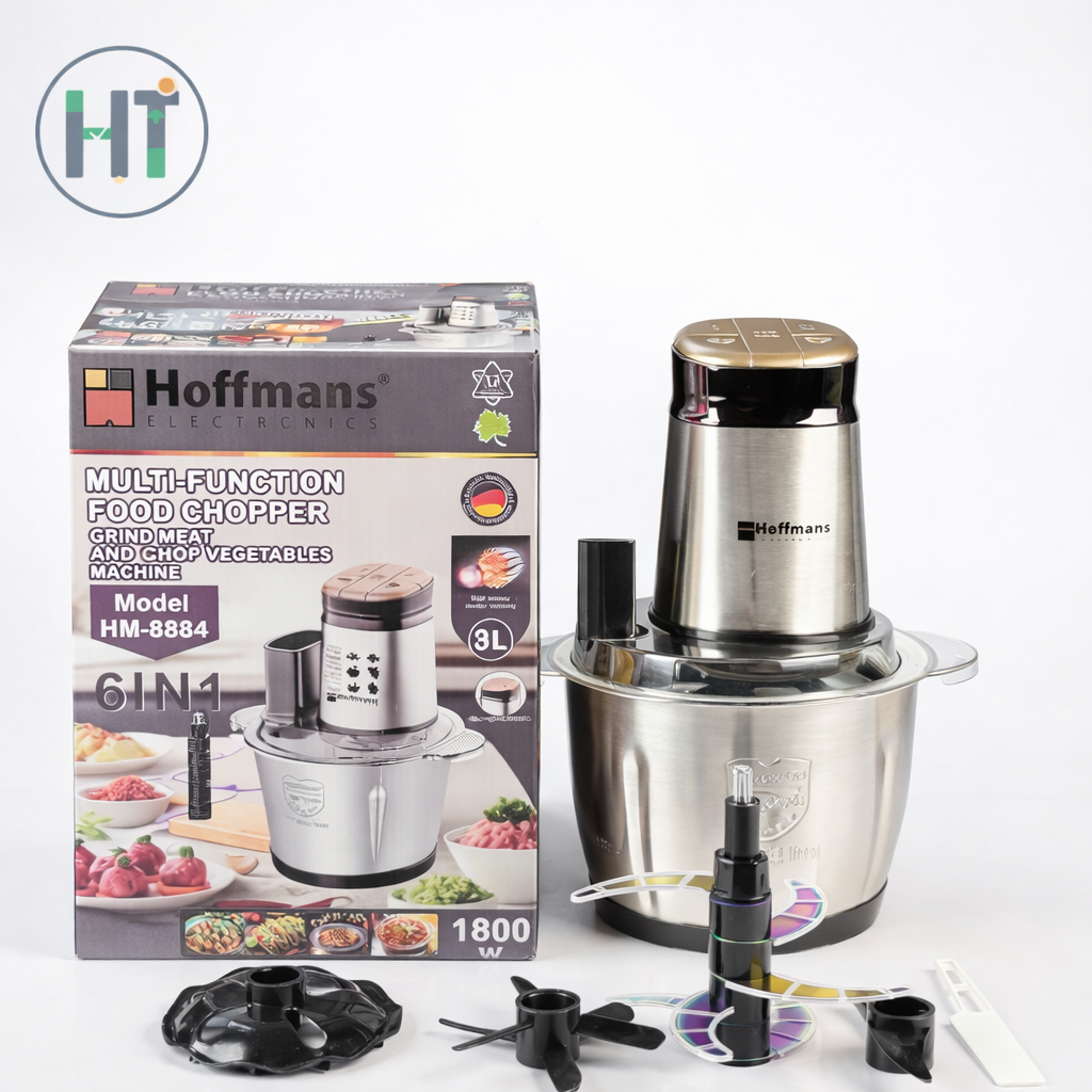 Hoffmans Electronics Multi-Function Food Chopper – 6 in 1 | 3L | 1800W