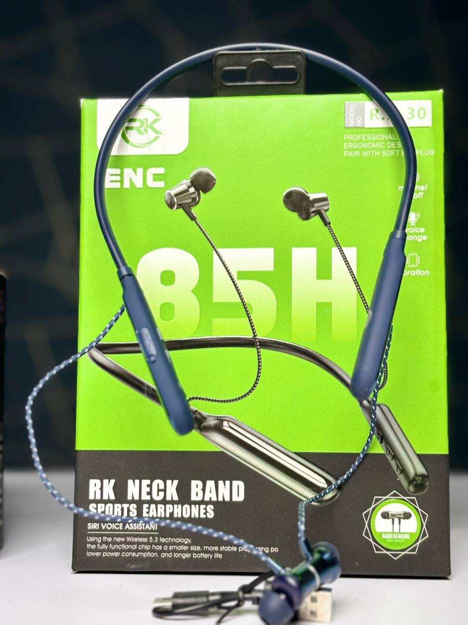 Wireless Bluetooth Combo RK-30 Nackband And Rk-27 Earbuds