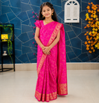 Girls Katan Saree for 6–10 Years – Premium Party Wear Kids Saree