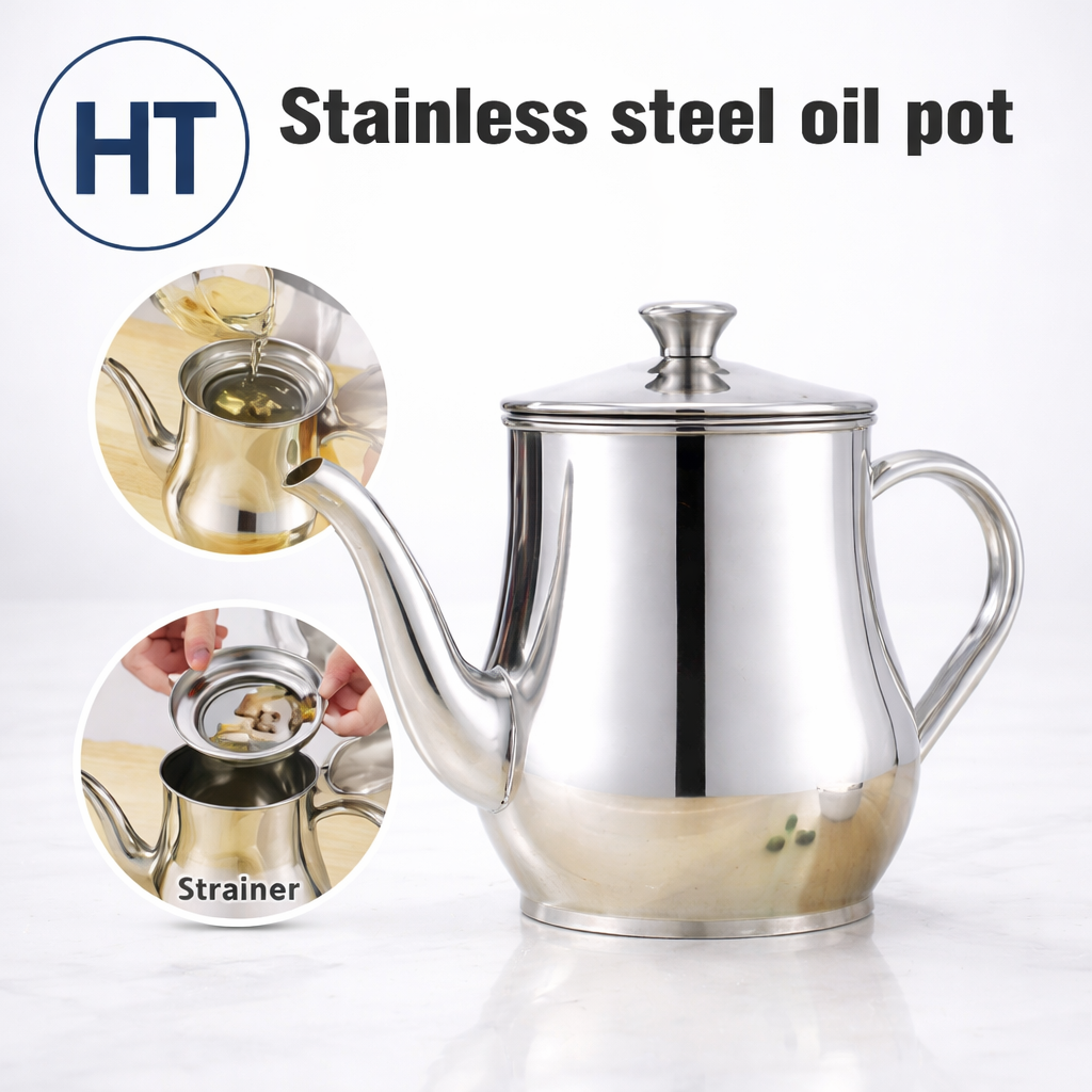 Stainless steel oil strainer pot