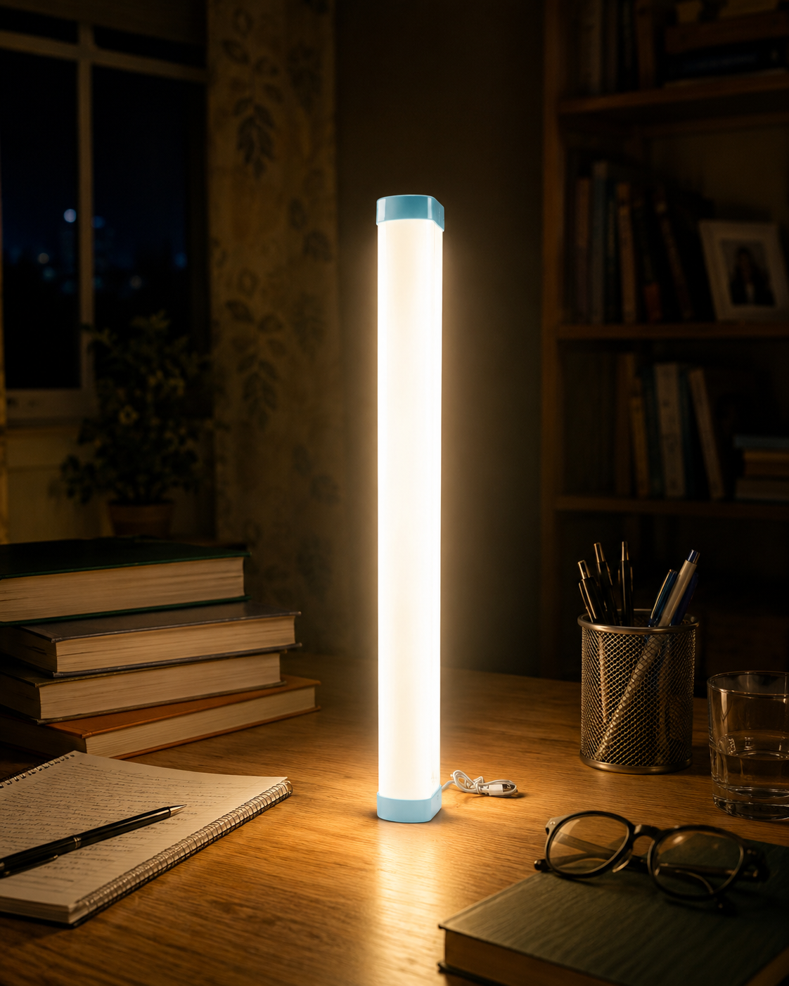 Rechargeable LED Emergency Tube Light with Magnet & 90° Swivel Hook – Type-C Charging