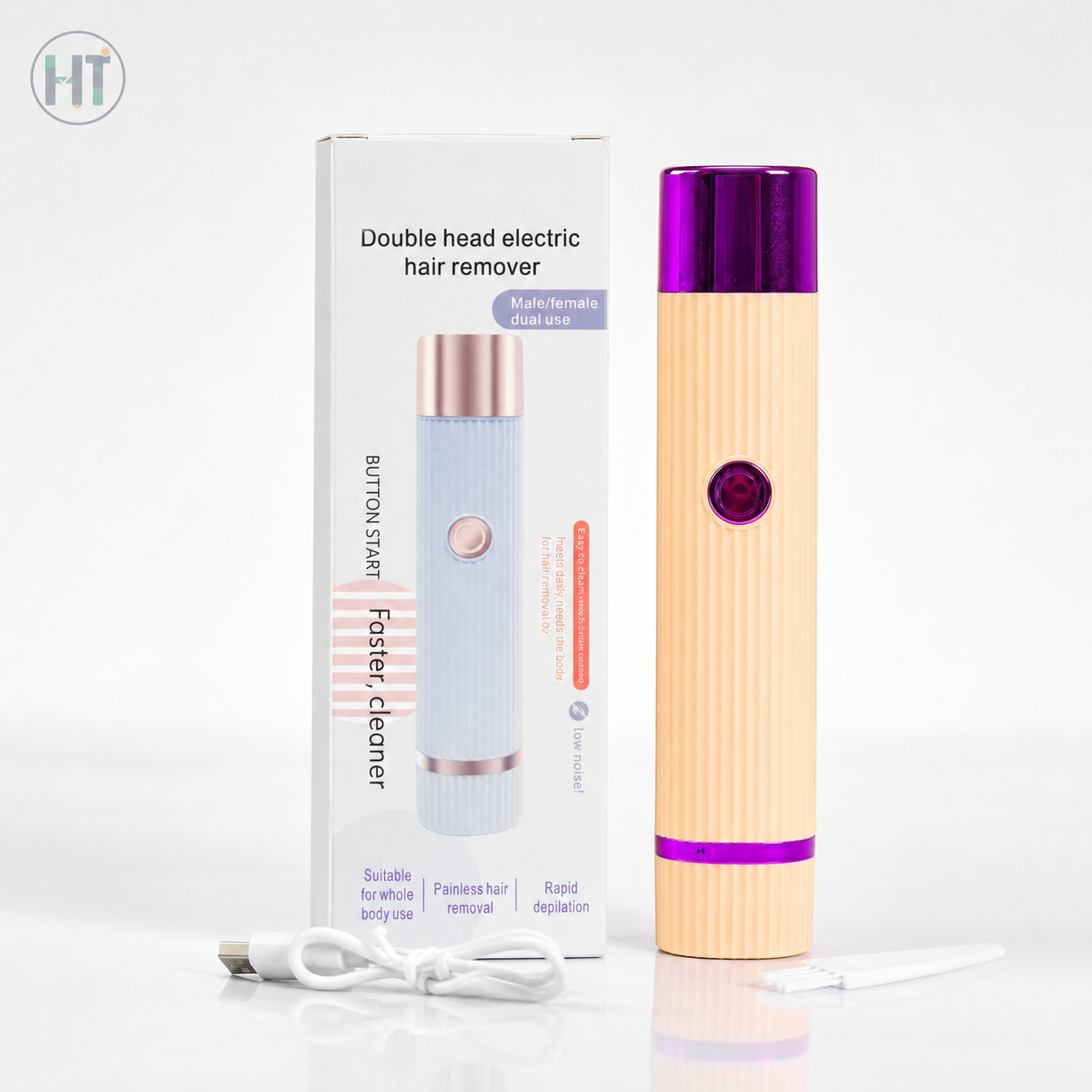 USB Rechargeable Double Head Hair Remover for Men & Women