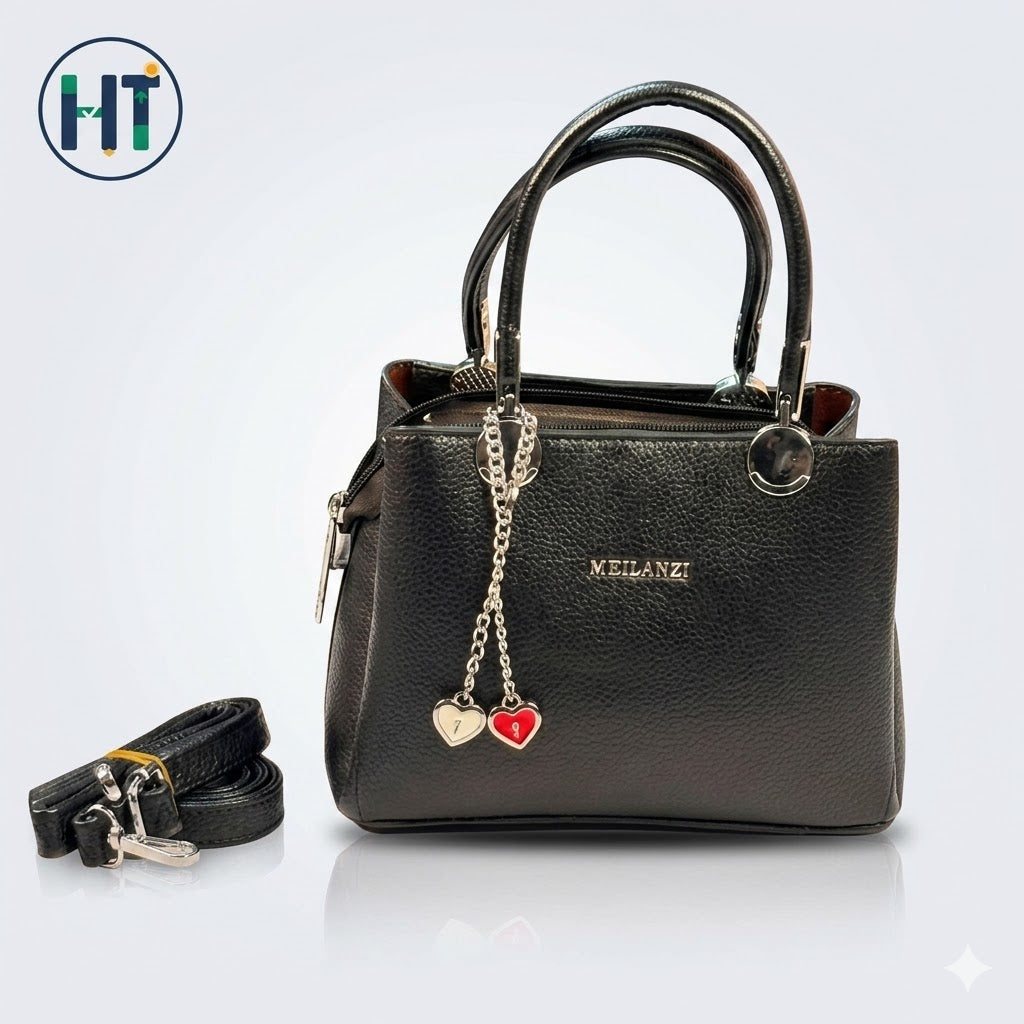 MEILANZI Luxury Pebbled Leather Handbag with Elegant Heart Pendant – Perfect Premium Gift for Women