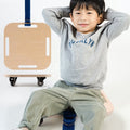 Premium Square Wooden Scooter Board with Safety Handles for Gym Training & Kids Motor Skills