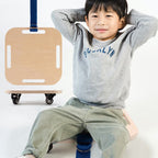 Premium Square Wooden Scooter Board with Safety Handles for Gym Training & Kids Motor Skills